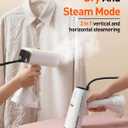 Vacuum Steamer for Clothes Handheld4500Pa Pure Force 2-in-1 Garment Clothing Steamer100-120V Portable Travel Steam Iron1750W Large Ceramic Heat Panel, 340ml Water Tank