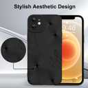 for iPhone 12 Case, Cute Floral Flower Pattern Print Design Soft TPU Full Camera Lens Anti-Drop Anti-Scratch Shockproof Protective Slim Phone Cover for Women Girls - Black