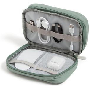 U Brands Dual Zip Canvas Tech Organizer Pouch, 7.8" x 5" Cord Organizer, Computer Accessories, Travel Essentials, Travel Gifts for Men Who Have Everything, Electronics