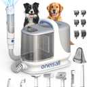 oneisall Dog Grooming Vacuum, 13000Pa Powerful 3L Dust Cup Pet Grooming Vacuum with Dog Clippers & Shedding Brush 7 Dog Grooming Kit, 3L Dust Cup, Super Quiet, 3 Suction Levels, BM3