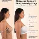 SHAPERMINT Strapless Bra, Wireless Non-Slip Bandeau, Convertible Straps, Molded Strapless Bras for Women S to Large Breasts (White, Medium: 28D, 30C, 30D, 32B, 32C, 34A, 34B)