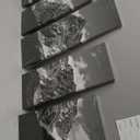 Canvas Wall Art Mountain Black and White Snow Mountain Landscape Picture 5 Pieces Prints On Canvas Modern Giclee Framed Artwork The Pictures for Home Living Room Decor