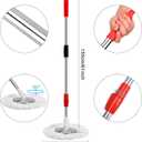 Mop and Bucket Set, 360 Spin Mop and Bucket with Wringer Set and 3 Microfiber Mop Refills, Stainless Steel 61" Extended Handle Spinning Mop Bucket System for Floor Cleaning