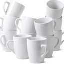 BTaT- White Coffee Mugs, Set of 12, 12oz, Coffee Mug Set, Christmas Coffee Mugs, Hot Chocolate Mugs, Ceramic Mugs, Large Mugs for Coffee, Set of Mugs, Hot Cocoa Mugs, Mug Sets, Coffee Mug Ceramic Set