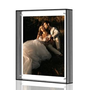8x10 Picture Frames, Stunning Color Acrylic Photo Frame, Wall & Tabletop Display Frames, Modern Floating Style for Home Office Decoration, Black (1 Pack)
