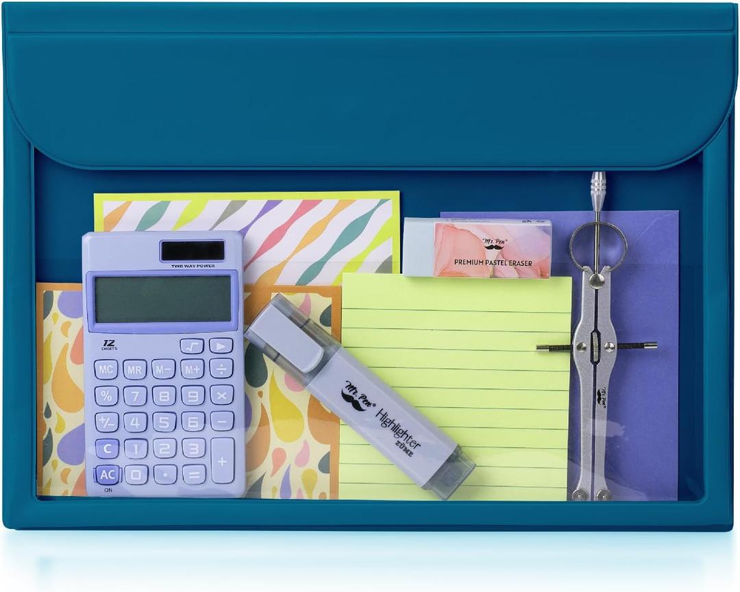 Mr. Pen- File Folder, Blue Plastic File Folders Letter Size, Document Folder