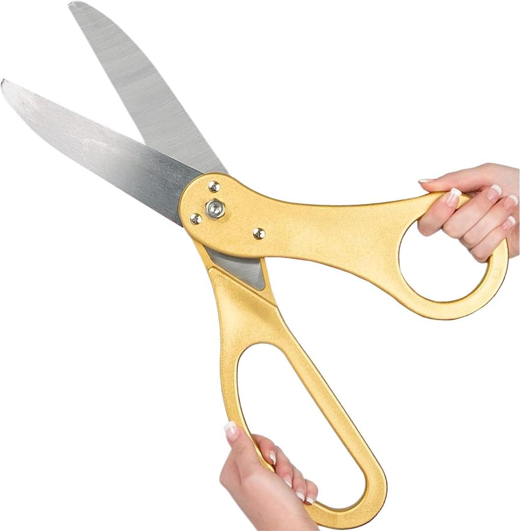 20" Gold Scissors for Grand Opening  Gold Giants Ribbon Cutting Scissors for Special Events Inaugurations and Ceremonies Giant Shears for Opening Ceremony Heavy Duty Shears