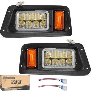 10L0L Golf Cart Headlight Kit for Yamaha G14, G16, G19 G22 Gas or Electric, 12V Front Driver & Passenger Side, 3Pin Connector Included