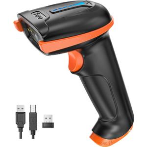 Tera Barcode Scanner Wireless 1D Laser Cordless Barcode Reader with Battery Level Indicator, Versatile 2 in 1 2.4Ghz Wireless and USB 2.0 Wired