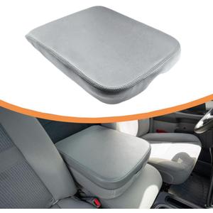SecosAutoparts Center Console Armrest Lid Cover Leather Gray Compatible with Dodge Ram 1500 2500 3500 2002 2003 2004 2005 2006 2007 2008 Only Leather Part