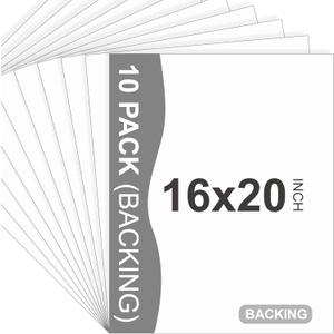 10 Pack Backing Boards, 16x20 Uncut White Mats Matboards, Acid-Free Backerboards for Art Prints, Ideal for Photos, Pictures, Prints, and Frames