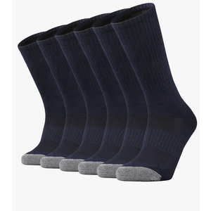 SOX TOWN Unisex Cushioned Crew Training Athletic Socks Men & Women with Combed Cotton Moisture Wicking Breathable Performance, Size L