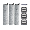 Roller Brush and Filter Replacement Compatible with Tineco iFloor 3/ Floor One S3 Cordless Vacuum Cleaner, Replacement Parts Include 3 Brush Rollers, 3 Filters
