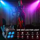 Mini Stage Lights, Corded 4 * 8w Led Par Lights, Lightweight RGBW 4 in 1 LED Stage Lights with DMX512, Sound-Activated Controlled, 4/8 CH Par Lights for Home, Party, Show, Event, 2 Pack