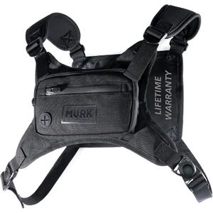 MVRK Water Resistant Running Vest Chest Pack, Phone Holder for Running, Lightweight Training Pack with Reflective Detail (Black)