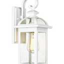 ALLGOT Large Outdoor Light Wall Mount, 21.65 Inch Tall Large Wall Lantern Sconce, E12 Socket Anti-Rust Modern Porch Lighting Fixture with Water Rippled Glass for Front Porch (White)