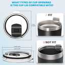 3 Pack 30 oz Tumbler Lid,Replacement Lids Compatible for YETI - BPA Free Spill Proof Cup Covers - Compatible with 30 oz Mug and 10 oz Lowball(LD-30Z-3PACK-AS)