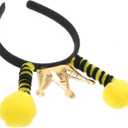 6 x Amosfun Party Bopper Antenna Headband Hair Address Bee Ant Ladybug Hair Band Adult Costume Accessories Birthday Party Favors (Black)