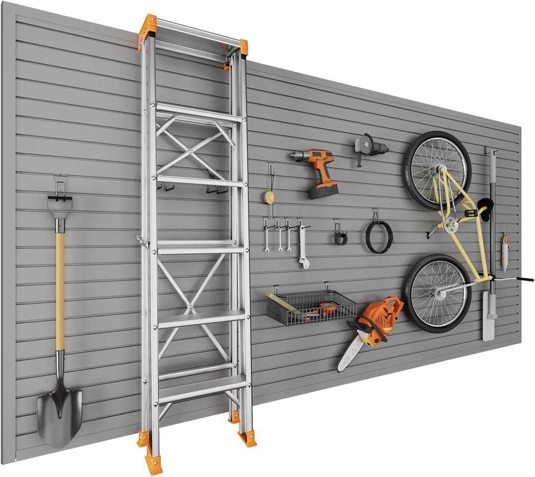 4 x 8 FT Slatwall Panel Garage Wall Organizer, Heavy Duty Slat Wall Paneling Sheets, Interlocking PVC Panels, Garage Slatwall for Tool Organization Mounted Storage Systems