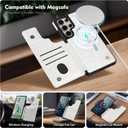 3 x SkyEagle Compatible with Magsafe for Samsung Galaxy S25 Ultra Wallet Case with Card Holder,Women Men Phone Case PU Leather Kickstand Flip Protective Cover Credit Card Slots,for Galaxy S25 Ultra,White