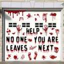 51Pcs Halloween Garage Magnets Door Decorations Scary Bloody Handprint No One Leaves Spooky Magnetic Refrigerator Stickers Holiday Magnet Large Decals for Halloweens Outdoor Car Party Decor