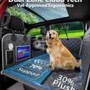 PetGenie Dog Car Seat Cover for Back Seat 10-Layer Military-Grade Protection, Hard Bottom Dog Hammock, Pet Bed Extender for Dogs, Waterproof Seat Protector Universal L Size Fits for SUV Medium Truck