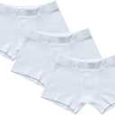 ORGANICKID Boys 100% Organic 100% Cotton Underwear GOTS Certified Kids Toddler Boxer Briefs Pack of 3 5-6y (White)