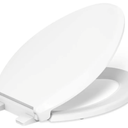 KOHLER 4636-RL-0 Cachet ReadyLatch Elongated Toilet Seat, Quiet-Close Lid, Contoured Seat, Grip-Tight Bumpers and Installation Hardware, White, 18.04"L x 14.18"W