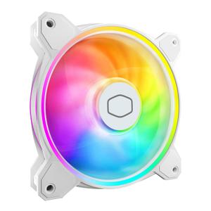 Cooler Master MF140 Halo White PC Case Liquid Cooler Air Cooler Fan, 140mm Fan, Dual-Loop aRGB Rings, Dynamic PWM 2,050 RPM, Air Balance Blades, aRGB Lighting, Hybrid Frame