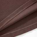 OMKAGI Women Long Sleeve Shirts Cotton Ribbed Fitted Basic Tops Crewneck Y2K Top (Brown, XL)
