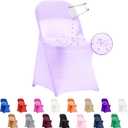 12 PCS Waterproof Stretch Spandex Folding Chair Covers, Dining Room Chair Slipcovers Protector for Wedding, Banquet, Party, Holidays, Celebration and Decoration（Lavender）