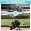 Garden Hose Reel Cart, Metal Heavy Duty Garden Hose Reel with Wheels,Portable Hose Carts Holds 50-120 feet,Hose Reel for Outdoor, Backyards, Gardens or Lawns
