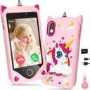 PROGRACE Kids Smart Phone - Talk & Text Learning Toys Cell Phone with Parental Controls, Safe Apps, 4.2" Touchscreen, Dual Camera, Games, Christmas Birthday Gifts for Kids Boys Girls Ages 5-14,Pink