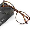 JFXQDR Women's Blue Light Blocking Glasses, TR90 Frame Computer Gaming Eyeglasses Anti Eyestrain & UV RF6208