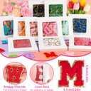 ASTARON 52 Pcs Self Adhesive Letter Patches Chenille Letters Stickers, A-Z Embroidered Applique Patches Alphabet Cloth Patch for Clothes, Bags, Hat, Phone Case, DIY Accessories (Red)