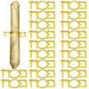 Funnymoom 20 Pcs Passover Decoration Acrylic Napkin Rings for Pesach Seder Disposable Jewish Mirrored Gold Napkin Holder Serviette Ring Holiday Dinner Table Decor Gift
