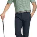 Rouen Golf Shirts for Men Moisture Wicking Lightweight Dry fit Performance Sports Stripe Collared Golf Polo Shirts for Men (L)