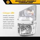 Left Driver Side Headlight Assembly w/Corner Lamp Compatible with NPR NPR-HD NQR NRR 2008-2020 8975851712