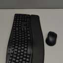 Ergonomic Wireless Keyboard and Mouse Combo, 30dB Quiet Full Size Keyboard Set with Wave Keys & Soft Palm Rest, Dual-System Switch for Windows/Mac, Ideal for Business Teams Home OfficeSablute (Black)