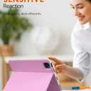 MoKo for New iPad Air 11 Inch Case with Keyboard 2025/2024 Released, Magic Detachable Folio Keyboard Cover with Pencil Holder for iPad Air 7th/6th/5th/4th Generation, Flowers Pink