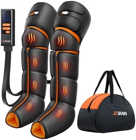 JZBRAIN Leg Massager with Heat and Compression : Foot and Calf Massager for Circulation and Pain Relief, Sequential Compression Boots with 6 Modes, 9 Intensity, 3 Heat - Gifts for Mom, Dad, Him, Her