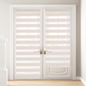 Zebra Blinds for Windows 36 x 72 inches, Beige Dual Layer Sheer Roller Shades Light Control Day and Night Privacy for Home Office