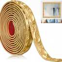 Peel and Stick PVC Crown Molding Trim Flexible Molding Trim 13.1 ft x 1.2" Self Adhesive Wallpaper Wall Border Mirror Frame Baseboard Cabinet for Home Decor Edge Background(Champagne Gold)