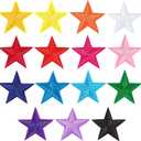 AUGSUN 30pcs Colorful Star Iron On Patches Clothing Embroidered Star Sew on Patches Applique Repair Patch ﻿
