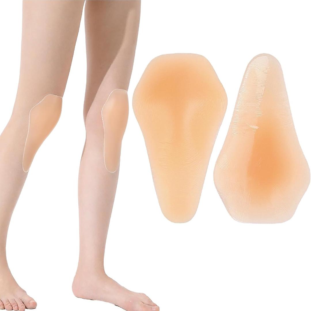 Silicone Knee Pads, Adhesive Knee Brace KneePad for Skiing Skating, Snowboarding, Ateboarding, Roller Skating, Rollerblading, Dancing, Unisex, Skin, Size: L