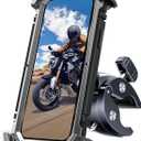 Motorcycle Phone Mount Holder, [Ultra-Stable][7 inch Phone Friendly] Bike Holder Handlebar Cell Clamp Harley Accessories for iPhone 16 15 14, 4-7" Smartphones (Graphite)