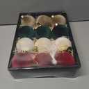 Super Holiday 3.14" Velvet Christmas Balls, 12PCS 80MM Plastic Christmas Ball Ornaments for Xmas Tree Hanging Decorations Assortment, for Holiday Party Decor, Red, White, Green, Coffee