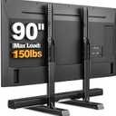 Universal TV Legs, Table Top TV Stand Base with Height Adjustable for Most 37 to 90 Inch TVs, Holds up to 150lbs with Cable Management, Max VESA 800x600mm, Black (Black)