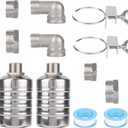 2 Set Water Float Valve Kit, Stainless Steel Leak-Proof Automatic Water Level Control Float Valve 1/2" Male Thread Shut off Valves for Fish Tank Pool Livestock Trough Distiller