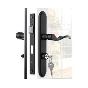Oxliracc Storm Door Handle Replacement Set Stainless Steel Storm Door Handle with Lock Modern Exterior Door Parts Fits 4.457.9inch Hole Distance (Black)